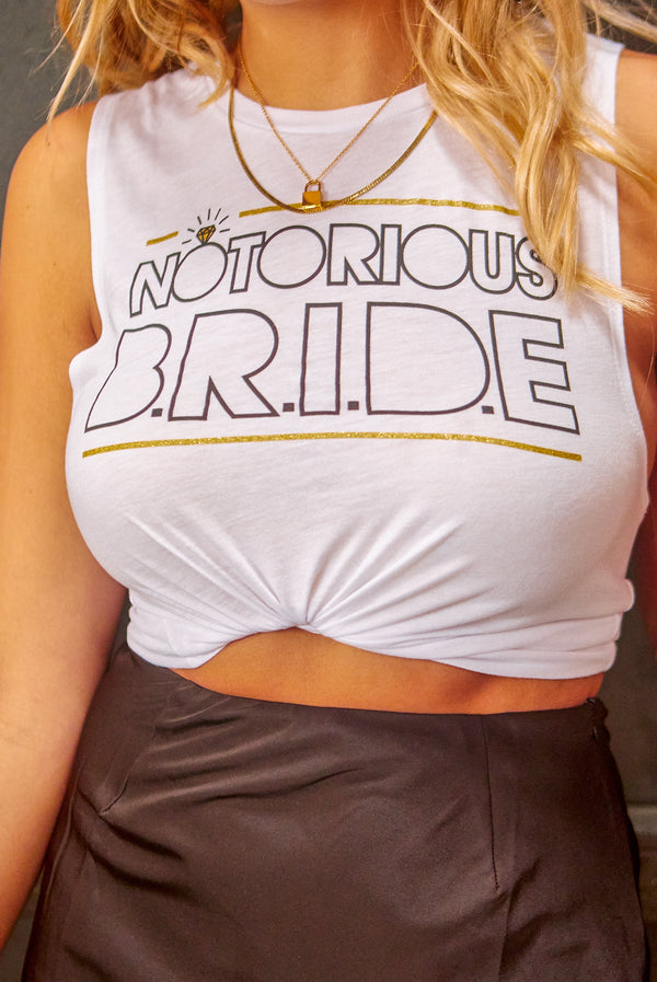 Notorious Bride | Big Poppa - Funny 90's Hip Hop Bachelorette Party Flowy Muscle Tank Tops