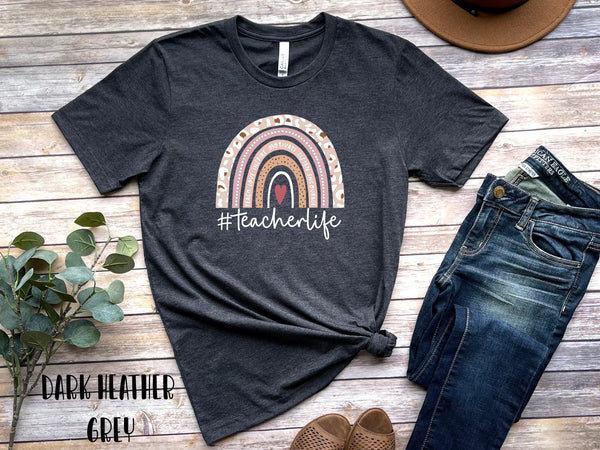 Teach Love Inspire Leopard Rainbow Shirt, Teacher Life Shirt