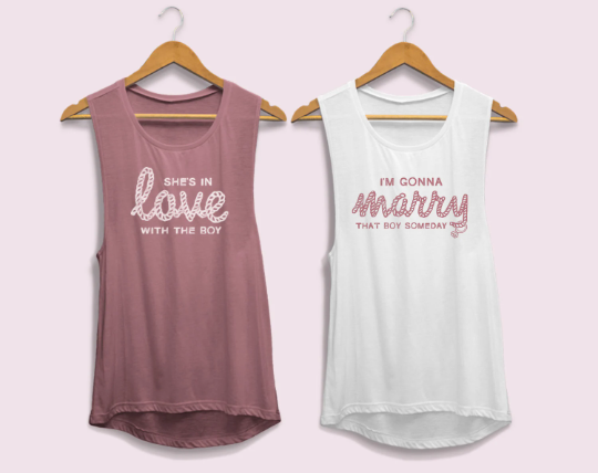 I'm Gonna Marry That Boy Someday | She's In Love with the Boy - Bachelorette Party Flowy Muscle Tank Tops