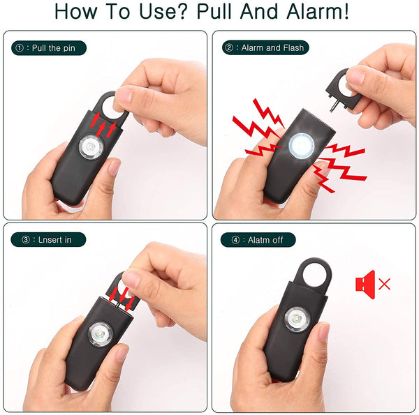 LED Light Keychain with Alarm