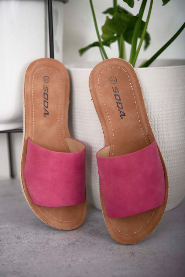 Pink Casual Slide Sandals