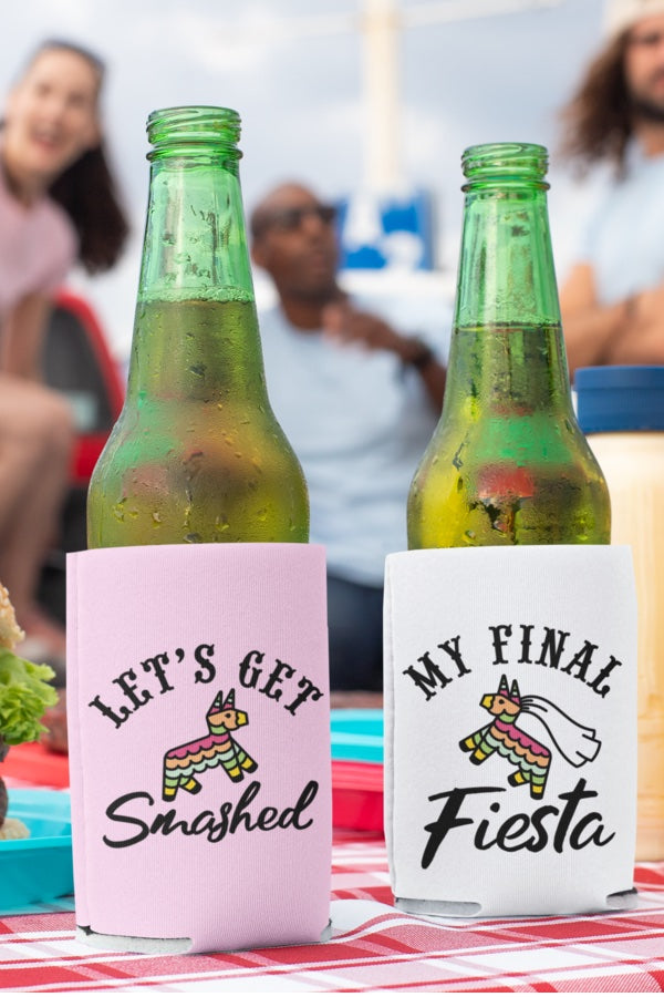 Final Fiesta & Let's Get Smashed Bachelorette Party Can Coolers